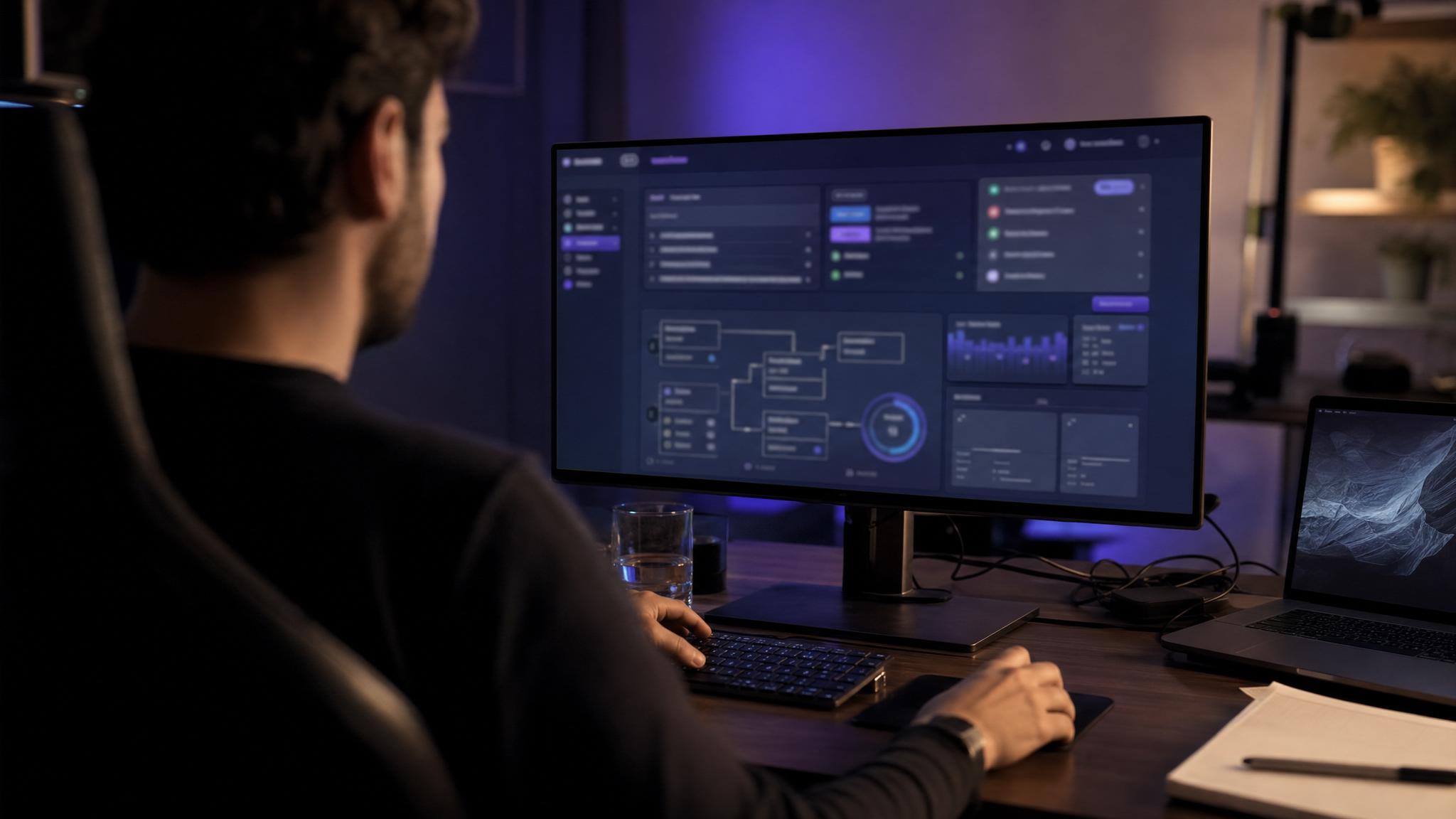 Monitoramento de web app, webhooks e automações em operação digital